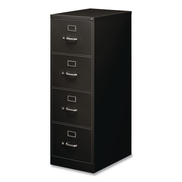 ALERA Economy Vertical File, 4 Legal-Size File Drawers, Black, 18" x 25" x 52" (ALEHVF1952BL) thumbnail 3