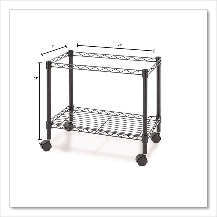 ALERA One-Tier File Cart for Side-to-Side Filing, Metal, 1 Shelf, 1 Bin, 24" x 14" x 21", Black (ALEFW601424BL) thumbnail 4
