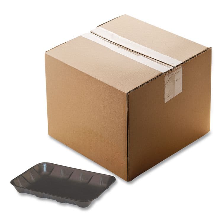 PACTIV EVERGREEN CORPORATION Supermarket Tray, #4D, 8.6 x 6.6 x 1.3, Black, Foam, 400/Carton (PCT51P904D) thumbnail 3