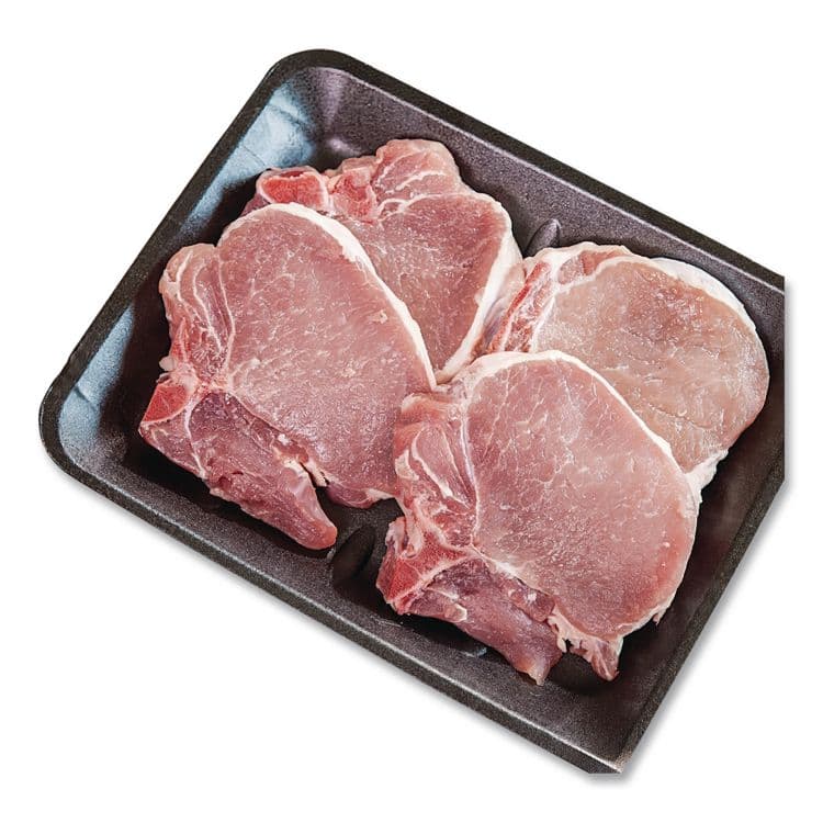 PACTIV EVERGREEN CORPORATION Supermarket Tray, #10S, 10.9 x 5.9 x 0.7, Black, Foam, 500/Carton (PCT51P910S) thumbnail 2