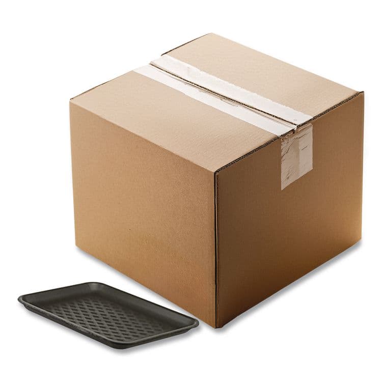 PACTIV EVERGREEN CORPORATION Supermarket Tray, #10S, 10.9 x 5.9 x 0.7, Black, Foam, 500/Carton (PCT51P910S) thumbnail 3