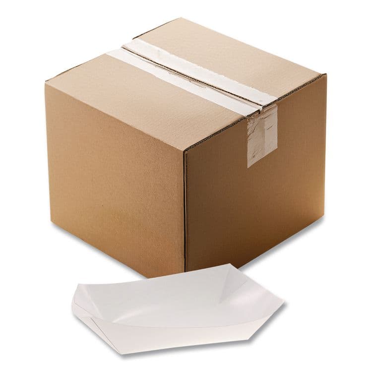 PACTIV EVERGREEN CORPORATION Paperboard Food Tray, #12 Beers Tray, 6 x 4 x 1.5, White, Paper, 300/Carton (PCT23863) thumbnail 2