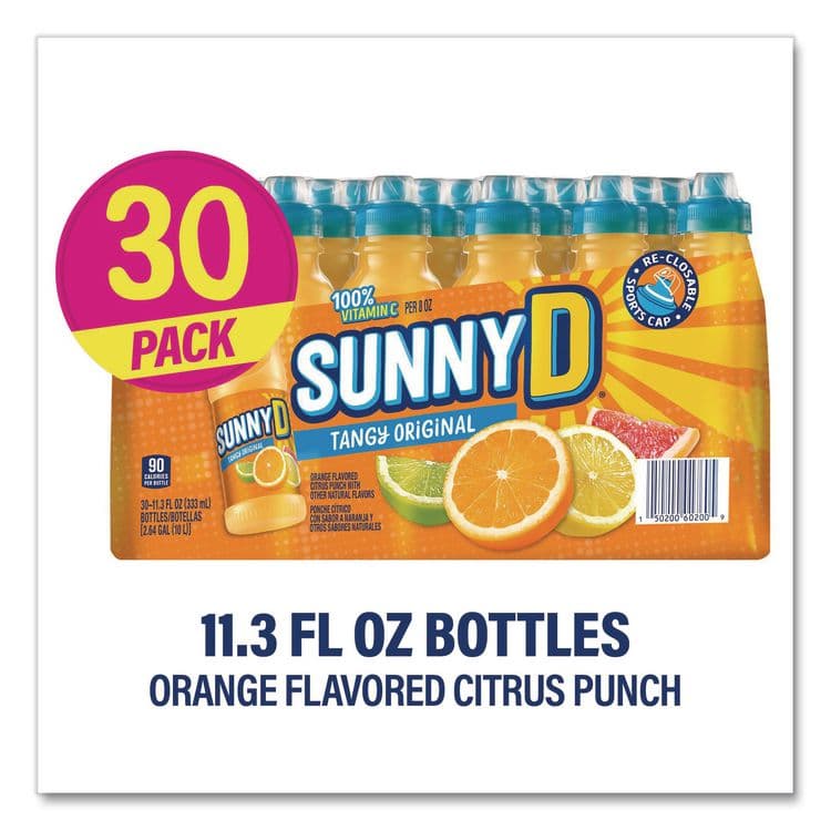 SUNNY DELIGHT BEVERAGES CO. Tangy Original Sport Bottle, Orange, 11.3 oz Bottle, 30/Carton (GRR22002659) thumbnail 3