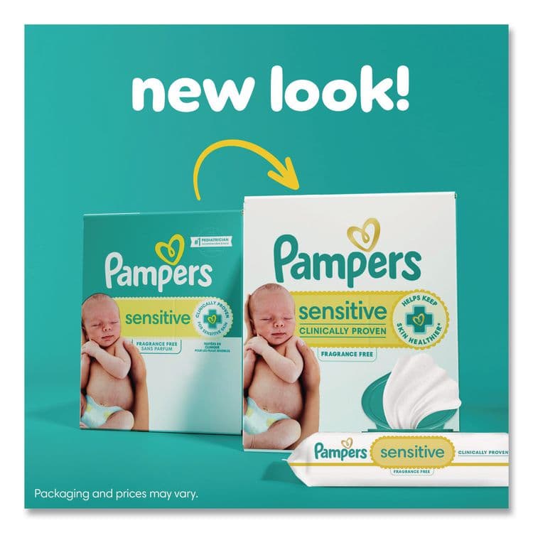 PROCTER & GAMBLE Sensitive Baby Wipes, 1-Ply, 6.7 x 7, Unscented, White, 84/Pack, 7/Carton (PGC07325) thumbnail 4