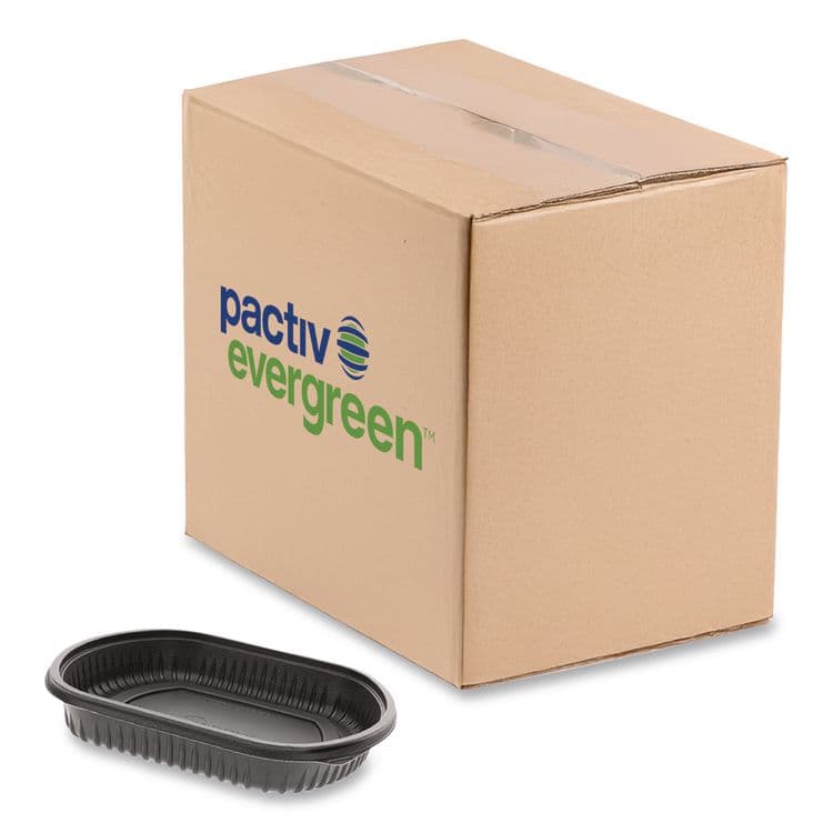 PACTIV EVERGREEN CORPORATION Clearview Micromax Microwavable Container, 36 oz, 9.37 x 8 x 1.5, Black, Plastic, 250/Carton (PCT0CN846360000)