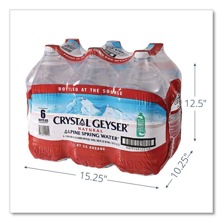 CRYSTAL GEYSER WATER CO Alpine Spring Water, 1 Gal Bottle, 6/Carton (CGW12514CT) thumbnail 2