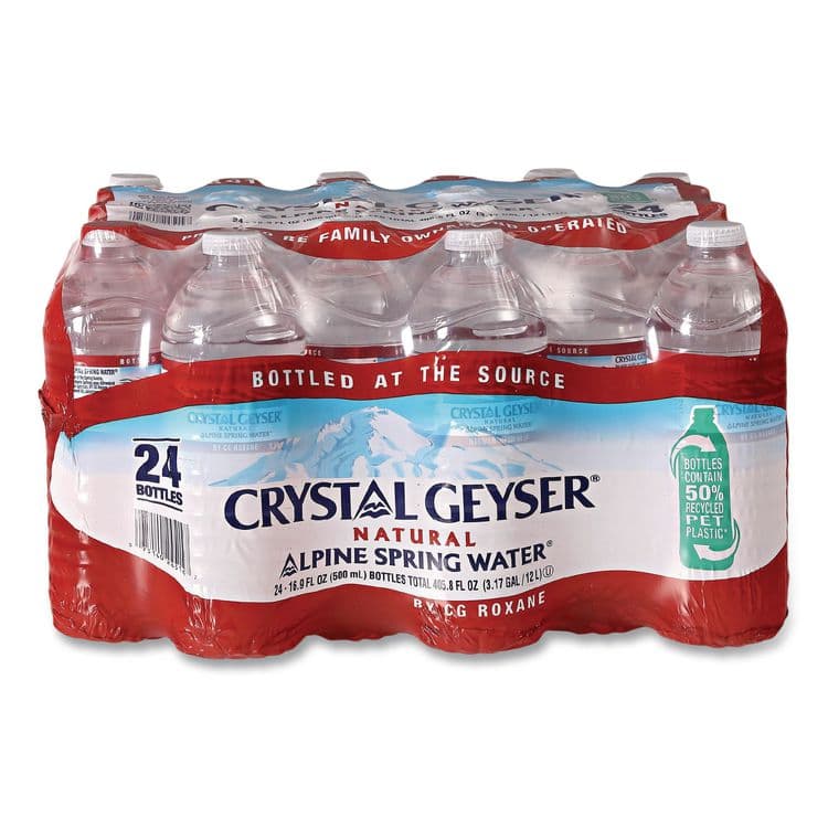 CRYSTAL GEYSER WATER CO Alpine Spring Water, 16.9 oz Bottle, 24/Carton (CGW24514CT)