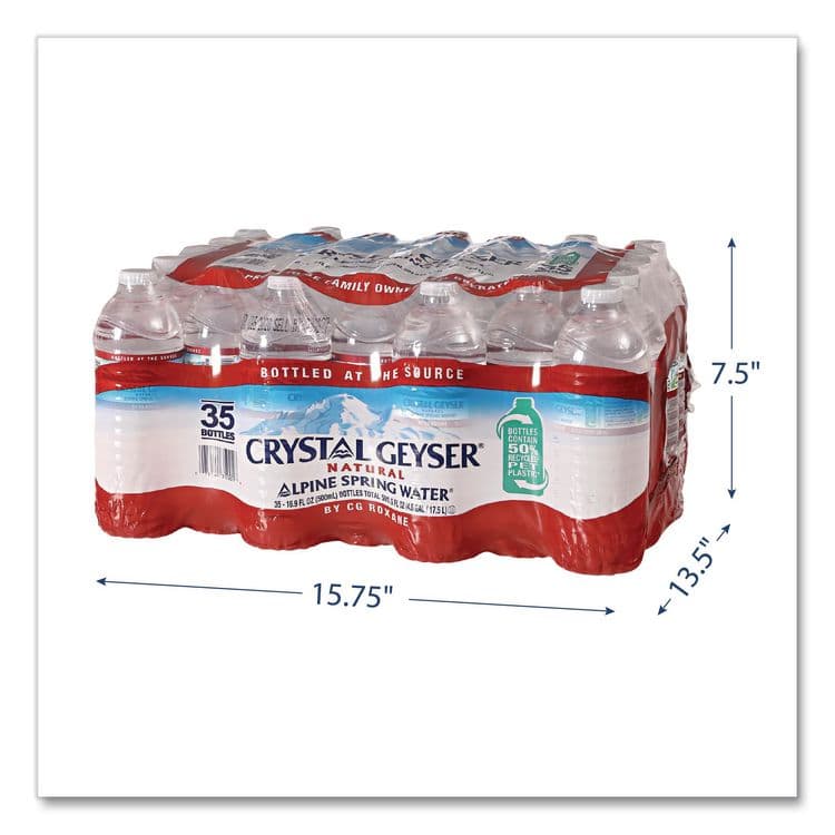 CRYSTAL GEYSER WATER CO Natural Alpine Spring Water, 16.9 oz Bottle, 35/Carton (CGW35001CTDEP) thumbnail 2