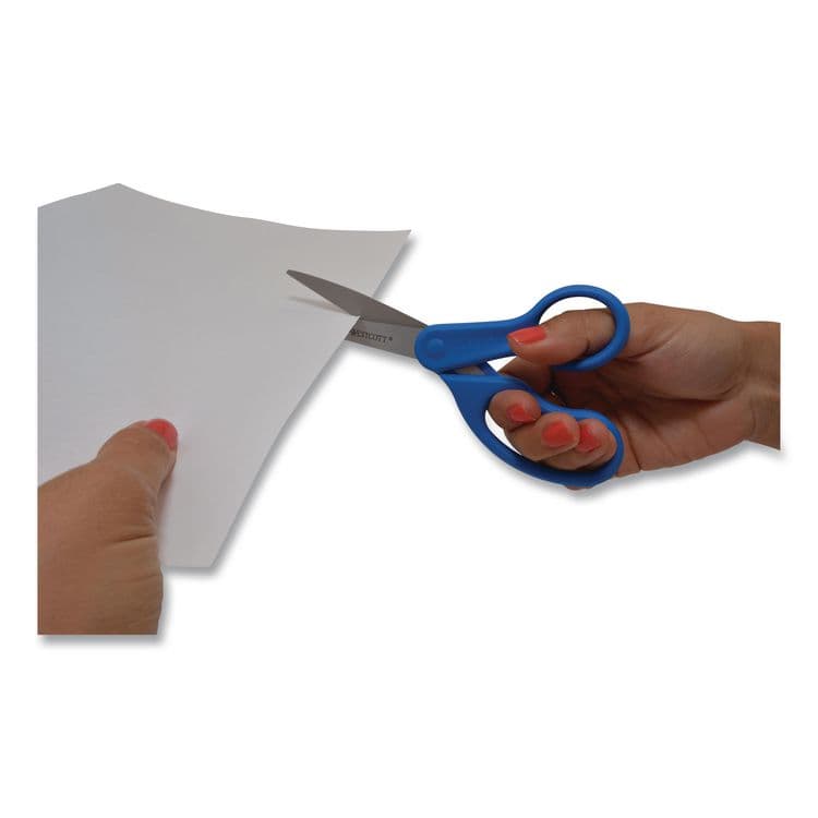 ACME UNITED CORPORATION Preferred Line Stainless Steel Scissors, 8" Long, 3.5" Cut Length, Straight Blue Handle (ACM41218) thumbnail 3