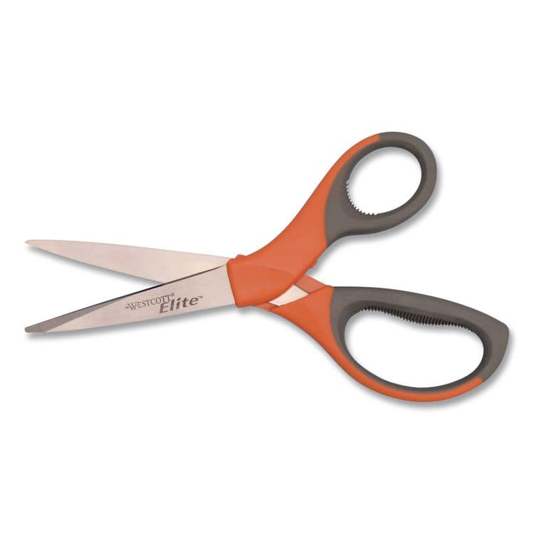 ACME UNITED CORPORATION Elite Series Stainless Steel Shears, 8" Long, 3.5" Cut Length, Straight Orange Handle (ACM41318)