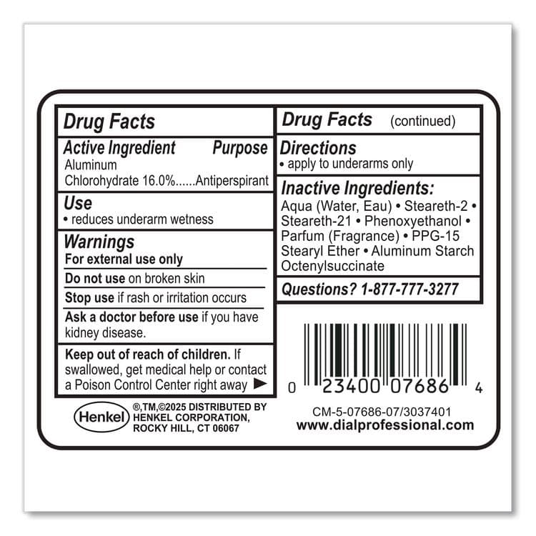 DIAL PROFESSIONAL Anti-Perspirant Deodorant, Crystal Breeze Scent, 1.5 oz, Roll-On Bottle, 48/Carton (DIA07686) thumbnail 2