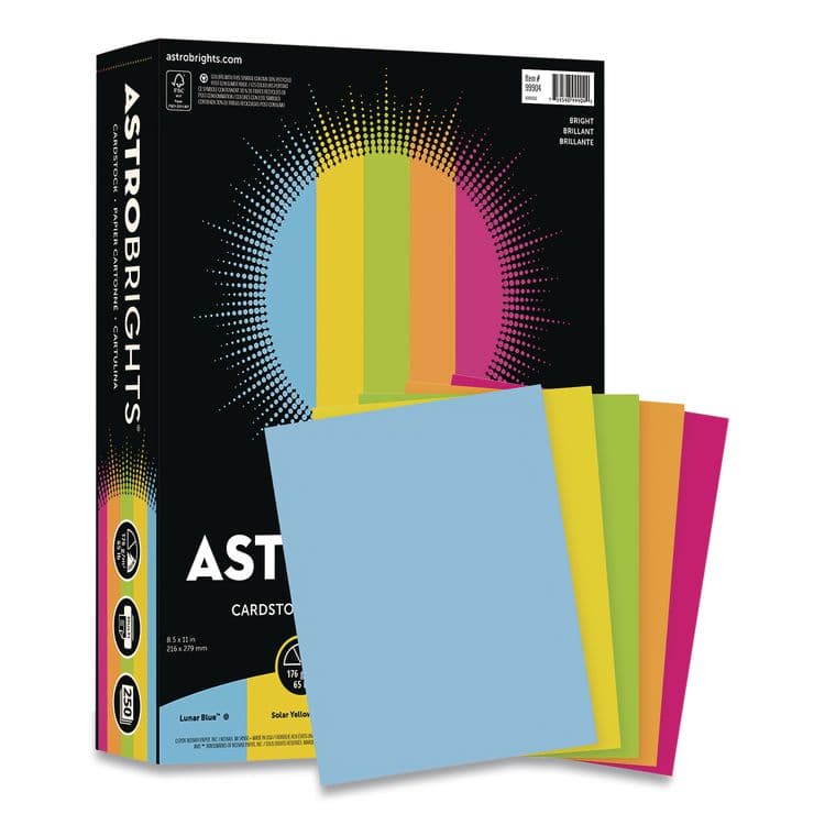 NEENAH PAPER Color Cardstock -"Bright" Assortment, 65 lb Cover Weight, 8.5 x 11, Assorted, 250/Pack (WAU99904) thumbnail 3