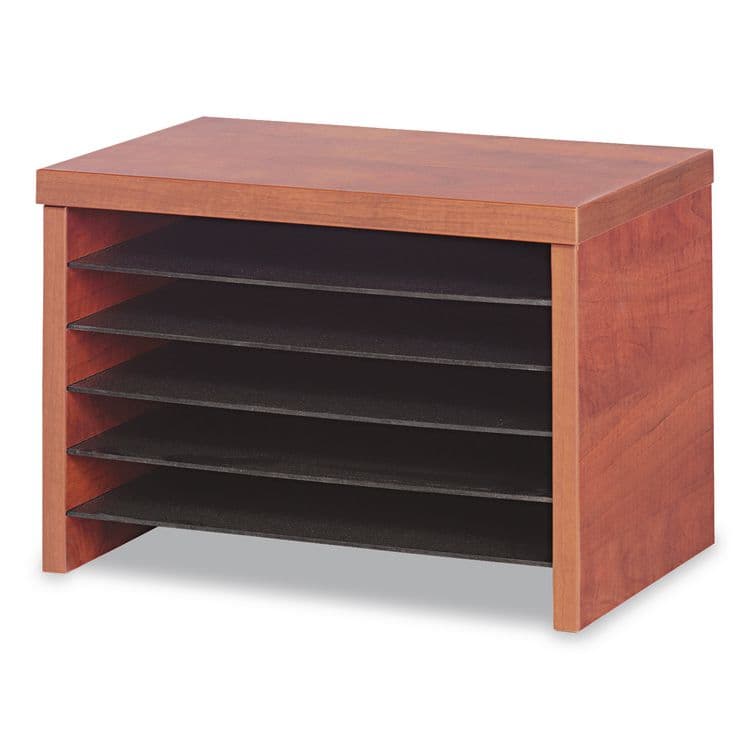 ALERA Alera Valencia Series Under-Counter File Organizer, 6 Sections, 15.75" x 9.88" x 10.88", Medium Cherry (ALEVA316012MC) thumbnail 2