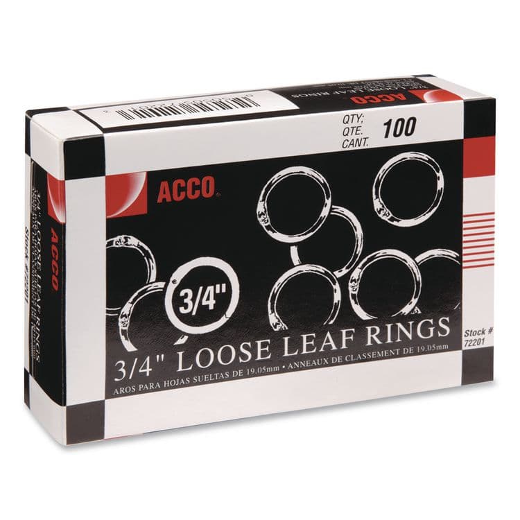ACCO BRANDS, . Metal Book Rings, 0.75" Diameter, 100/Box (ACC72201) thumbnail 4