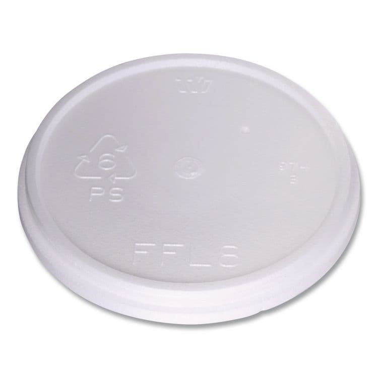 WINCUP CORPORATION Plastic Lids for Foam Cups and Bowls, Fits 8 oz to 16 oz Cups/5 oz to 10 oz Bowls, White, 500/Carton (WCP222086)