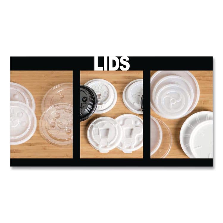 WINCUP CORPORATION Plastic Lids for Foam Cups and Bowls, Drink-Thru, Fits 10 oz Hot Cups, White, 1,000/Carton (WCP222064) thumbnail 3