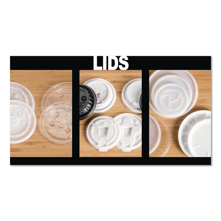 WINCUP CORPORATION Plastic Lids for Foam Cups and Bowls, Slotted, Fits 8 oz to 10 oz Hot Cup, White, 1,000/Carton (WCP222078) thumbnail 3
