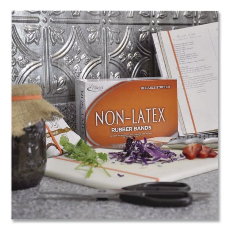 ALLIANCE RUBBER Non-Latex Rubber Bands, Size 117B, 0.04" Gauge, Orange, 1 lb Box, 250/Box (ALL37176) thumbnail 3