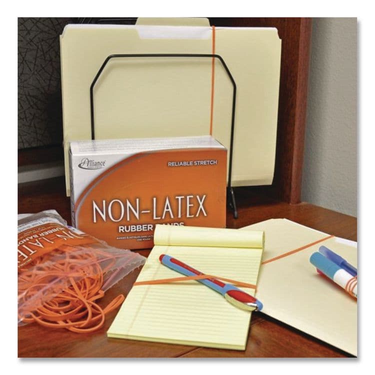 ALLIANCE RUBBER Non-Latex Rubber Bands, Size 33, 0.04" Gauge, Orange, 1 lb Box, 720/Box (ALL37336) thumbnail 4