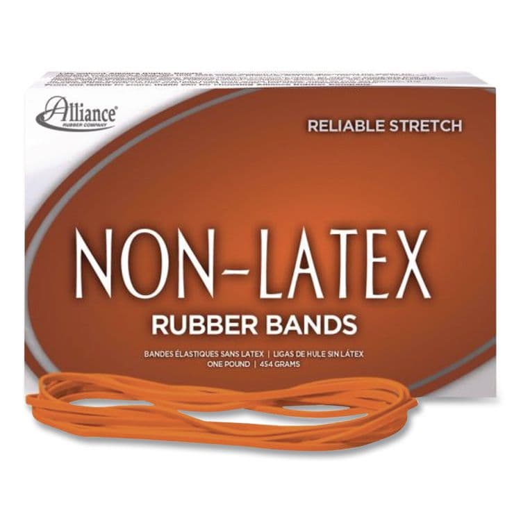 ALLIANCE RUBBER Non-Latex Rubber Bands, Size 33, 0.04" Gauge, Orange, 1 lb Box, 720/Box (ALL37336)