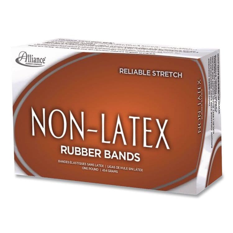 ALLIANCE RUBBER Non-Latex Rubber Bands, Size 64, 0.04" Gauge, Orange, 1 lb Box, 380/Box (ALL37646) thumbnail 2