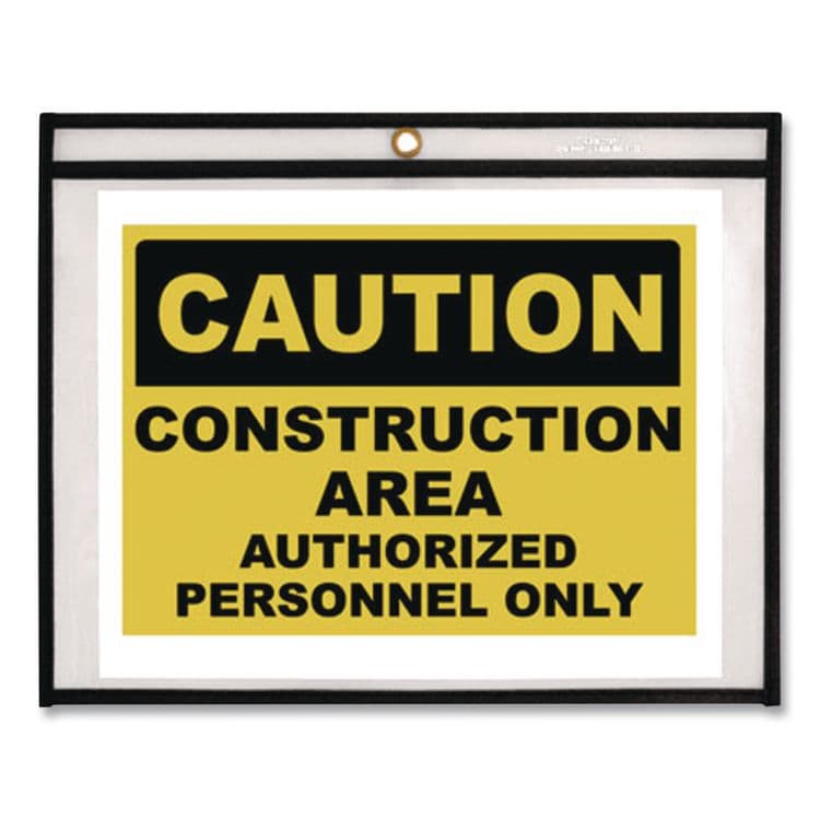 C-LINE PRODUCTS, Stitched Shop Ticket Holders, Super Heavy-Duty, Top Load 11 x 8.5 Insert, Clear Front, Black Border, 25/Box (CLI49911) thumbnail 3