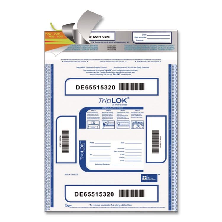 CONTROLTEK Deposit Bag, Plastic, 20" x 28", Clear, 50/Pack (CNK585059) thumbnail 3