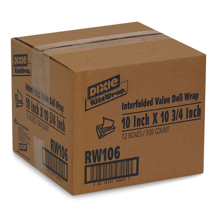 DIXIE FOOD SERVICE Rite-Wrap Dry Wax Lightweight Deli Paper, 10 x 10.75, 500 Sheets/Pack, 12 Packs/Carton (DXERW106) thumbnail 2