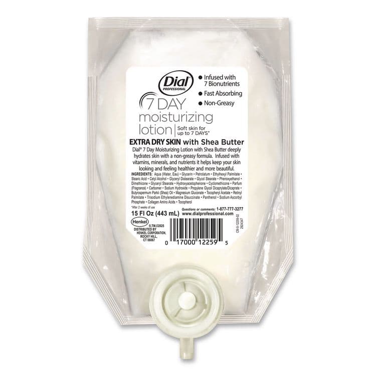 DIAL PROFESSIONAL 7-Day Moisturizing Lotion for Versa Dispenser, 15 oz Refill Pouch, 6/Carton (DIA12260CT) thumbnail 3