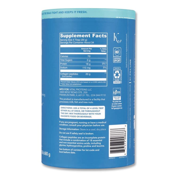 NESTLE HEALTH SCIENCE Collagen Peptides Unflavored Powder, Unflavored, 24 oz Bottle (GRR22002620) thumbnail 4