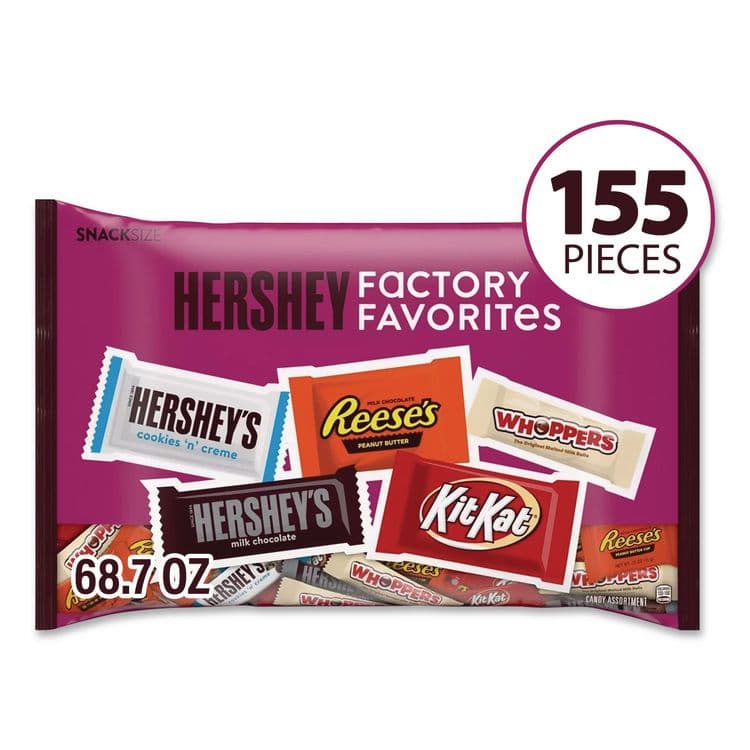 THE HERSHEY COMPANY Snack Size Bulk Candy Assortment, Assorted Flavors, Individually Wrapped, 155 Pieces (GRR22002629) thumbnail 2