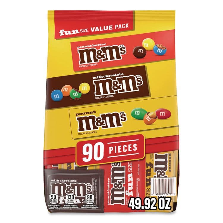 MARS, . Milk Chocolate, Peanut and Peanut Butter Fun Size Variety Pack, Assorted Flavors, Individually Wrapped, 90 Pieces (GRR22002630)