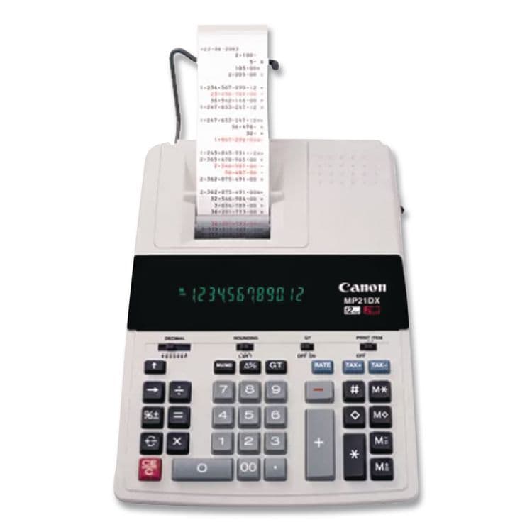 CANON USA, . MP21DX 12-Digit Ribbon Printing Calculator, Black/Red Print, 3.5 Lines/Sec (CNMMP21DX) thumbnail 2