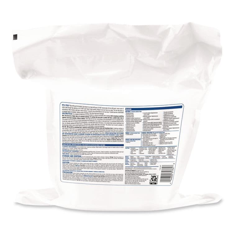 CLOROX SALES CO. VersaSure Cleaner Disinfectant Wipes, Refill, 1-Ply, 12 x 10, Fragranced, White, 110/Pouch, 2 Pouches/Carton (CLO31761) thumbnail 4