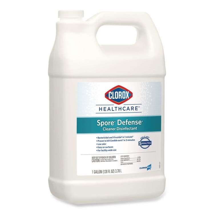 CLOROX SALES CO. Spore Defense Cleaner Disinfectant, Closed System, 1 gal Refill Bottle, 4/Carton (CLO32122) thumbnail 2