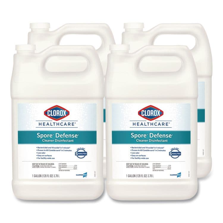 CLOROX SALES CO. Spore Defense Cleaner Disinfectant, Closed System, 1 gal Refill Bottle, 4/Carton (CLO32122)