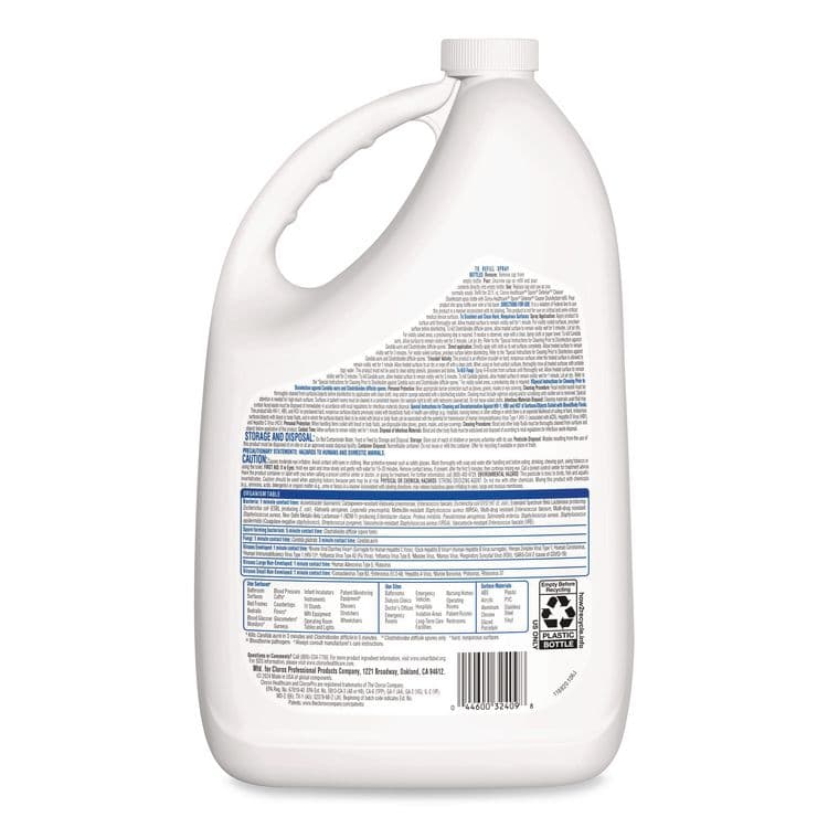 CLOROX SALES CO. Spore Defense Cleaner Disinfectant, Open System, 1 gal Refill Bottle, 4/Carton (CLO32409) thumbnail 4