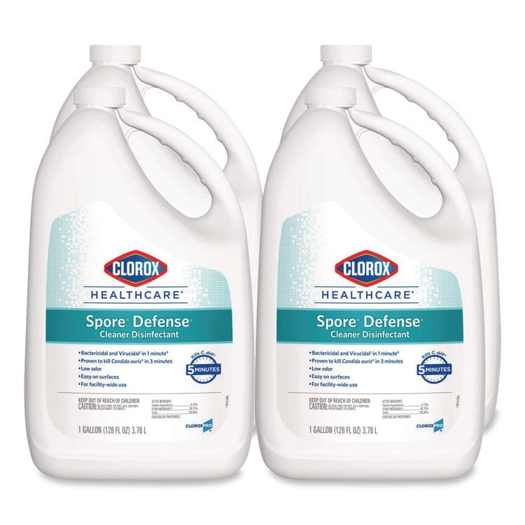 CLOROX SALES CO. Spore Defense Cleaner Disinfectant, Open System, 1 gal Refill Bottle, 4/Carton (CLO32409)