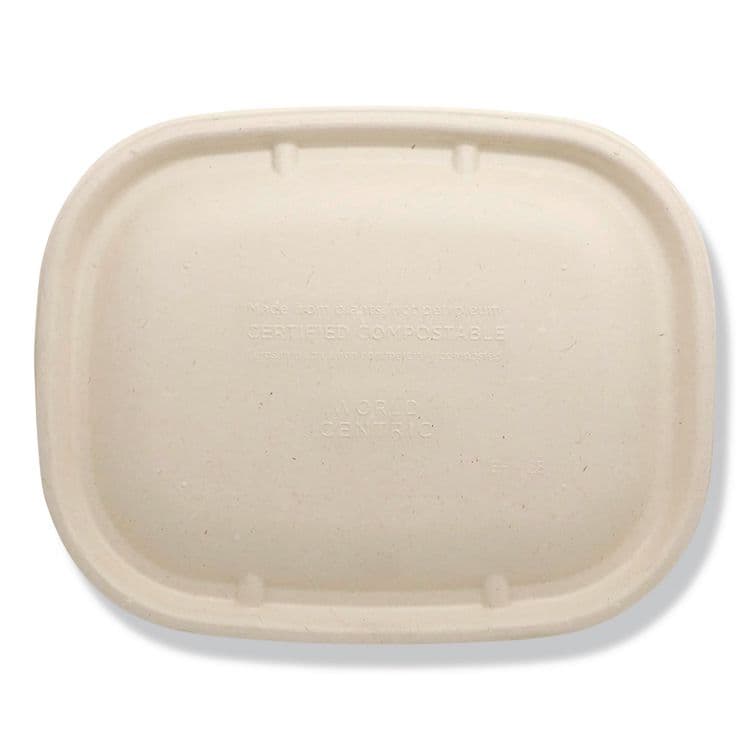 WORLD CENTRIC Fiber Lids for Fiber Containers, 8.9 x 6.9 x 0.4, Natural, Paper, 400/Carton (WORCTLSCU3LF)
