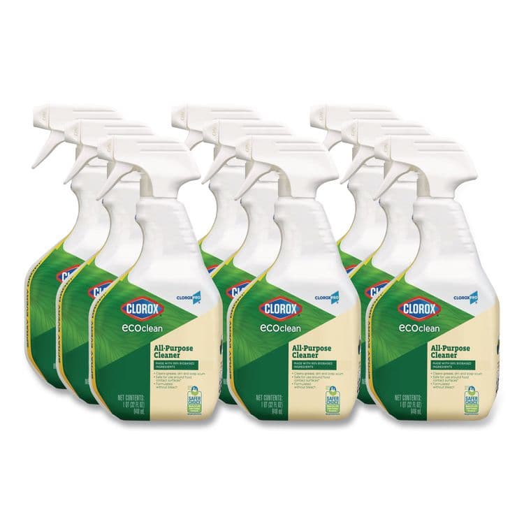 CLOROX SALES CO. Clorox Pro EcoClean All-Purpose Cleaner, Unscented, 32 oz Spray Bottle, 9/Carton (CLO60276CT)