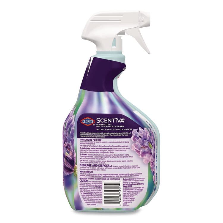 CLOROX SALES CO. Scentiva Disinfecting Multi-Surface Cleaner, Bleach Free, Lavender and Jasmine, 32 oz Spray Bottle, 9/Carton (CLO60523CT) thumbnail 3