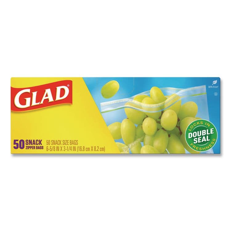 CLOROX SALES CO. Zipper Food Storage Plastic Bags, Snack Size, 3.25 x 6.63 x 9.31, Clear, 50 Bags/Box, 12 Boxes/Carton (CLO60741) thumbnail 3