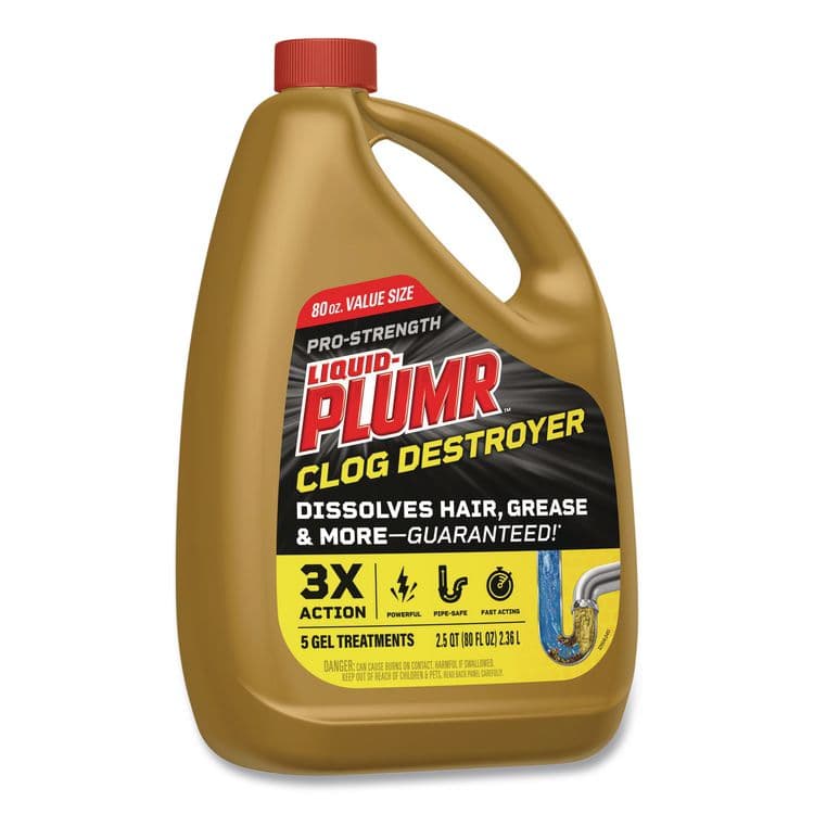 CLOROX SALES CO. Pro-Strength Full Clog Destroyer Plus PipeGuard, Gel, 80 oz, 6/Carton (CLO00228CT) thumbnail 4