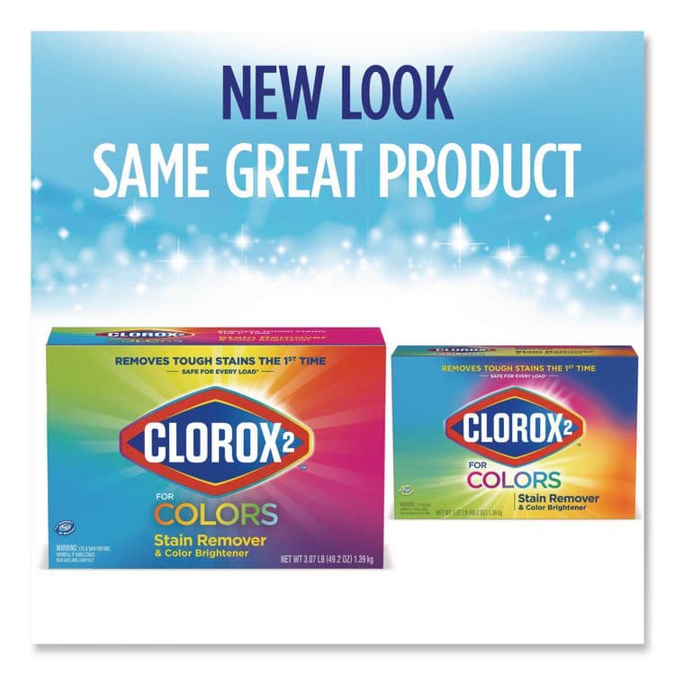 CLOROX SALES CO. for Colors Stain Remover and Color Brightener Powder, Original, 49.2 oz Box, 4/Carton (CLO03098) thumbnail 2