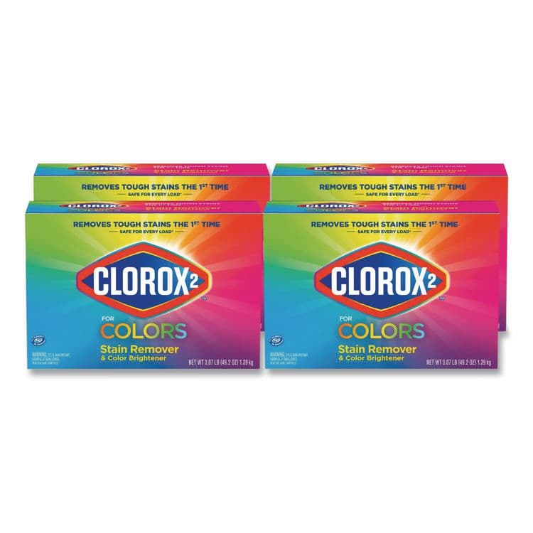 CLOROX SALES CO. for Colors Stain Remover and Color Brightener Powder, Original, 49.2 oz Box, 4/Carton (CLO03098)