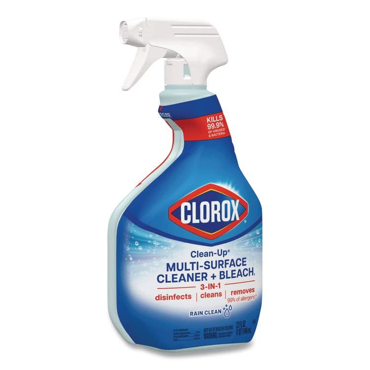 CLOROX SALES CO. Clean-Up Multi-Surface Cleaner with Bleach, 32 oz Spray Bottle, Rain Clean Scent, 9/Carton (CLO30197) thumbnail 2
