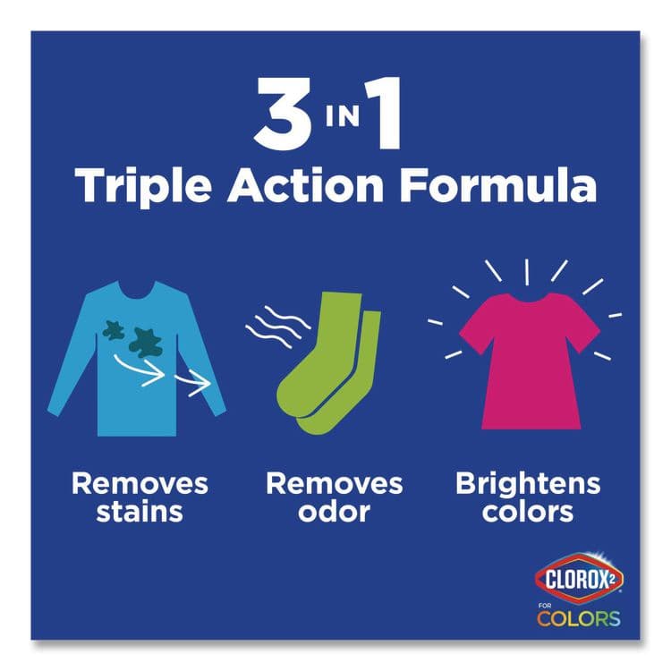 CLOROX SALES CO. For Colors Stain Remover and Laundry Additive, 3-in-1, Original Scent, 88 oz Bottle, 4/Carton (CLO30713CT) thumbnail 4