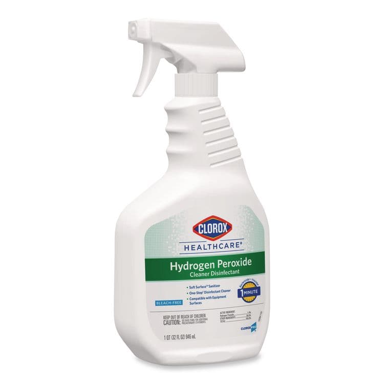 CLOROX SALES CO. Hydrogen-Peroxide Cleaner/Disinfectant, 32 oz Spray Bottle, 9/Carton (CLO30828) thumbnail 2