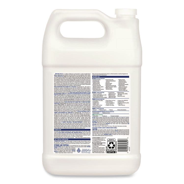 CLOROX SALES CO. Hydrogen-Peroxide Cleaner/Disinfectant, 1 gal Bottle, 4/Carton (CLO30829) thumbnail 4