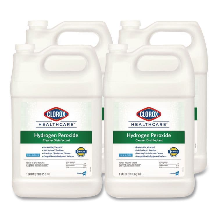 CLOROX SALES CO. Hydrogen-Peroxide Cleaner/Disinfectant, 1 gal Bottle, 4/Carton (CLO30829)